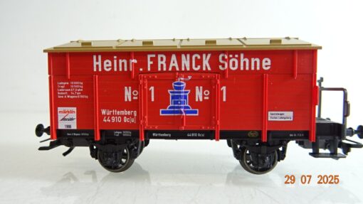 Märklin H0 46969 gedeckter Güterwagen Heinr. Franck Söhne Württemberg PR9312 o. – Bild 3