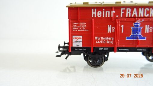 Märklin H0 46969 gedeckter Güterwagen Heinr. Franck Söhne Württemberg PR9312 o. – Bild 4