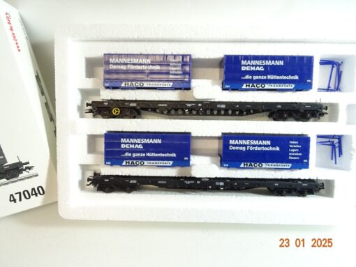 Märklin H0 47040 Tragwagen-Set Mannesmann Demag der DB in OVP PR5446