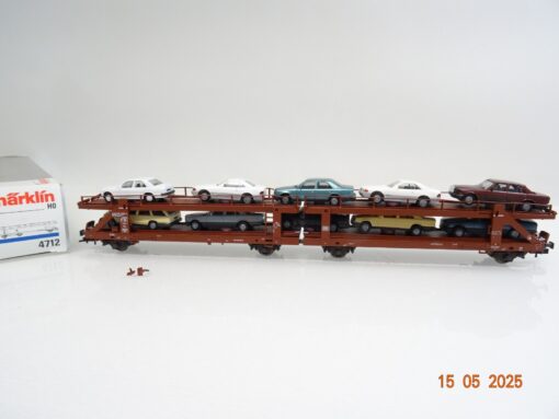 Märklin H0 4712 Autotransportwagen mit 10 PKW`s der DB in OVP PR7657