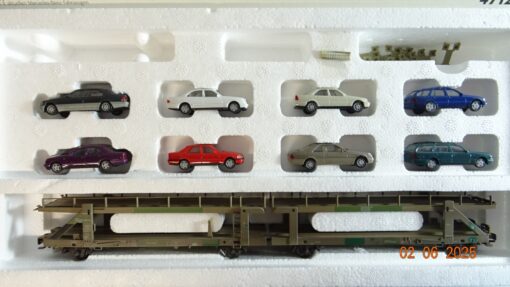 Märklin H0 47121 Doppel-Autotransportwagen mit 8 MB PKW´s in OVP PR8187 – Bild 3
