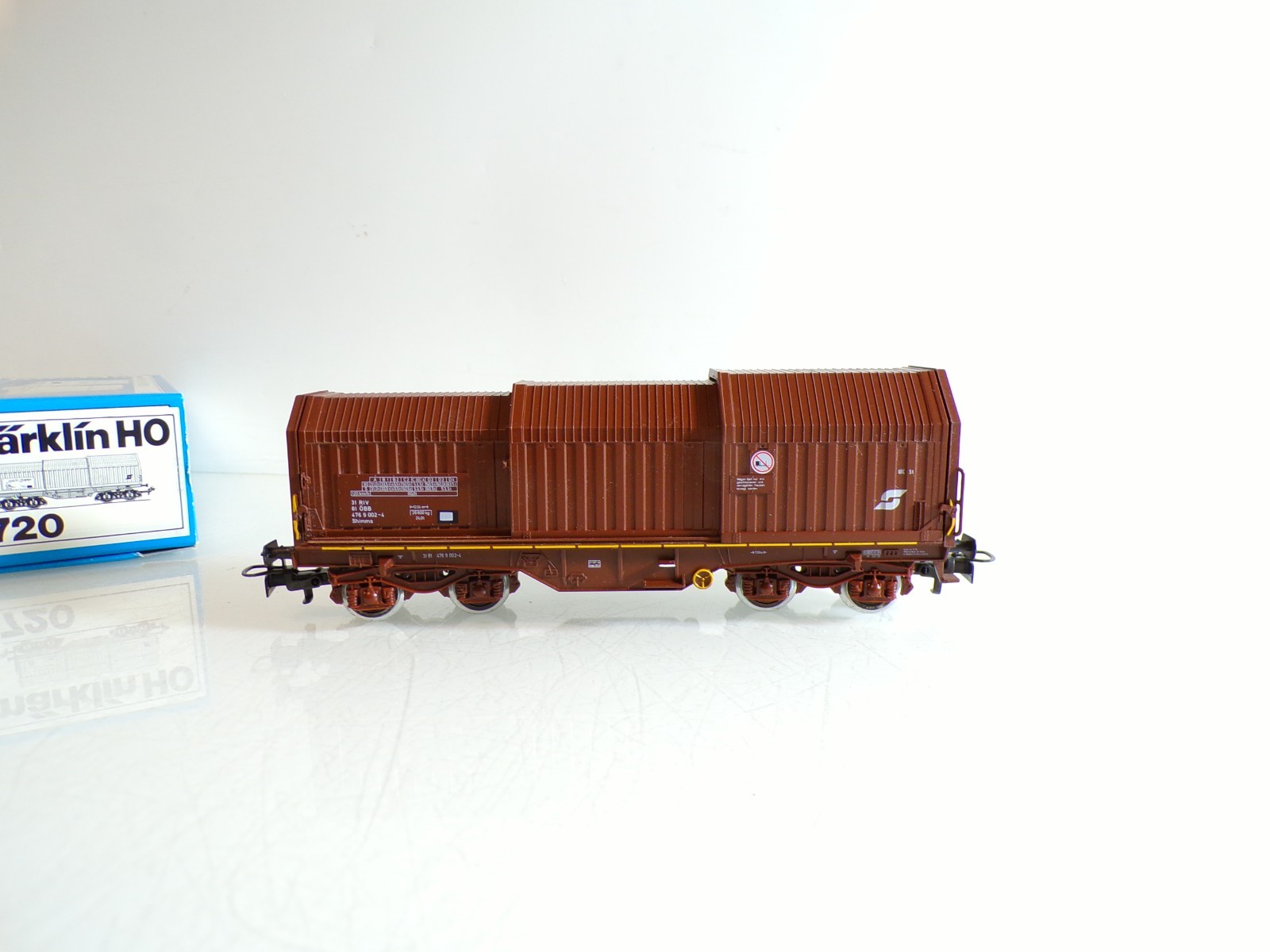 Märklin H0 4720 Teleskophaubenwagen mit Stahlrollen der ÖBB in OVP BH1428 – Bild 3