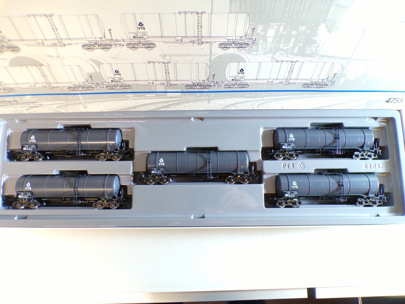 Märklin H0 4755 VTG Kesselwagen-Set 5 tlg. der DB in OVP BH1373 – Bild 3