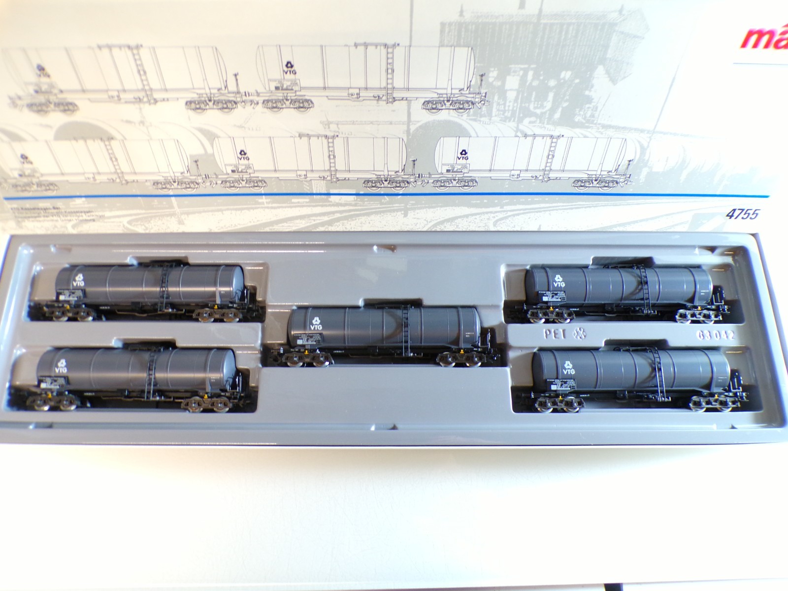 Märklin H0 4755 VTG Kesselwagen-Set 5 tlg. der DB in OVP BH1373