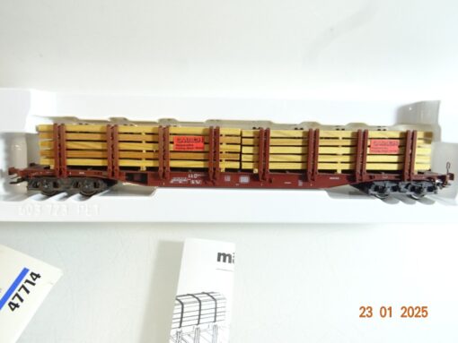 Märklin H0 47714 Rungenwagen mit Ladung Schnittholz der DB in OVP PR5464 – Bild 3