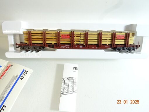Märklin H0 47714 Rungenwagen mit Ladung Schnittholz der DB in OVP PR5464