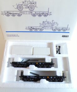 Märklin H0 48661 zwei Schwerlastwagen mit Caterpillar-Baumaschinen in OVP BH1199