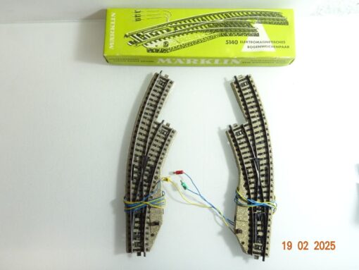 Märklin H0 5140 elektromagnetische Bogenweichenpaar in OVP siehe Foto CK6153