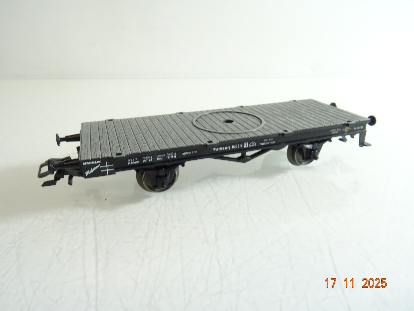 Märklin H0 Drehschemelwagen Württemberg 600312 ohne Drehschemel RR4636 o. – Bild 3