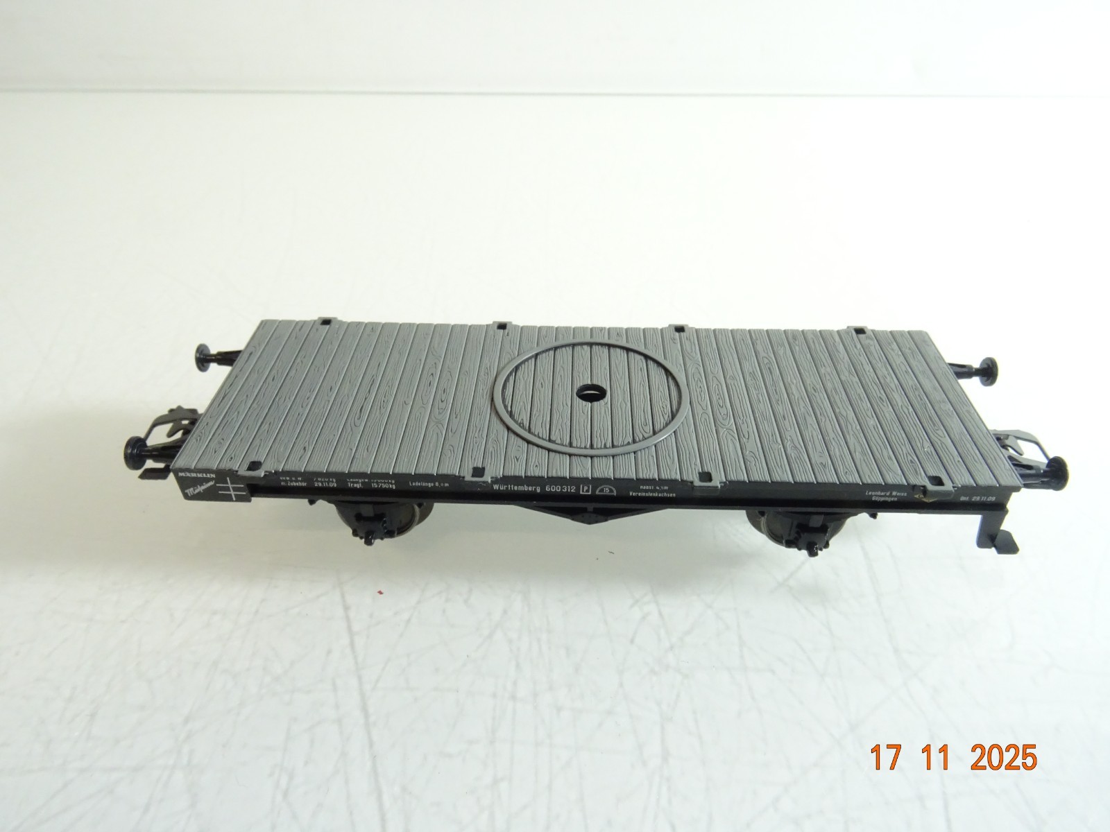 Märklin H0 Drehschemelwagen Württemberg 600312 ohne Drehschemel RR4636 o.