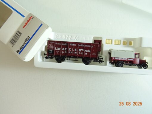 Märklin H0 Museumswagen 1993 ged. Güterwagen/LKW L. Waeckler´s  in OVP PR9839