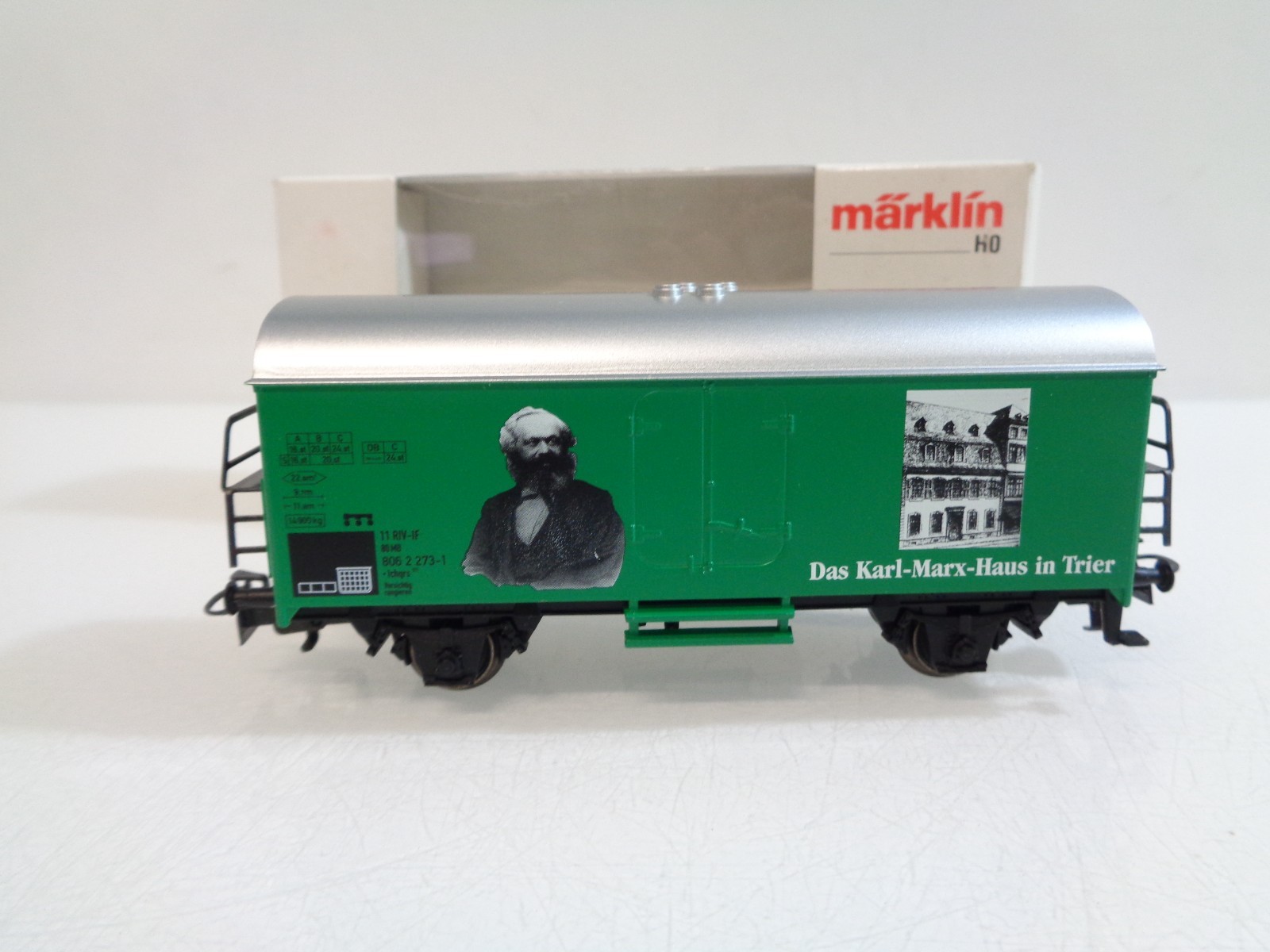 Märklin H0 SoMo gedeckter Güterwagen Das Karl Marx Haus in OVP RR5650 – Bild 3
