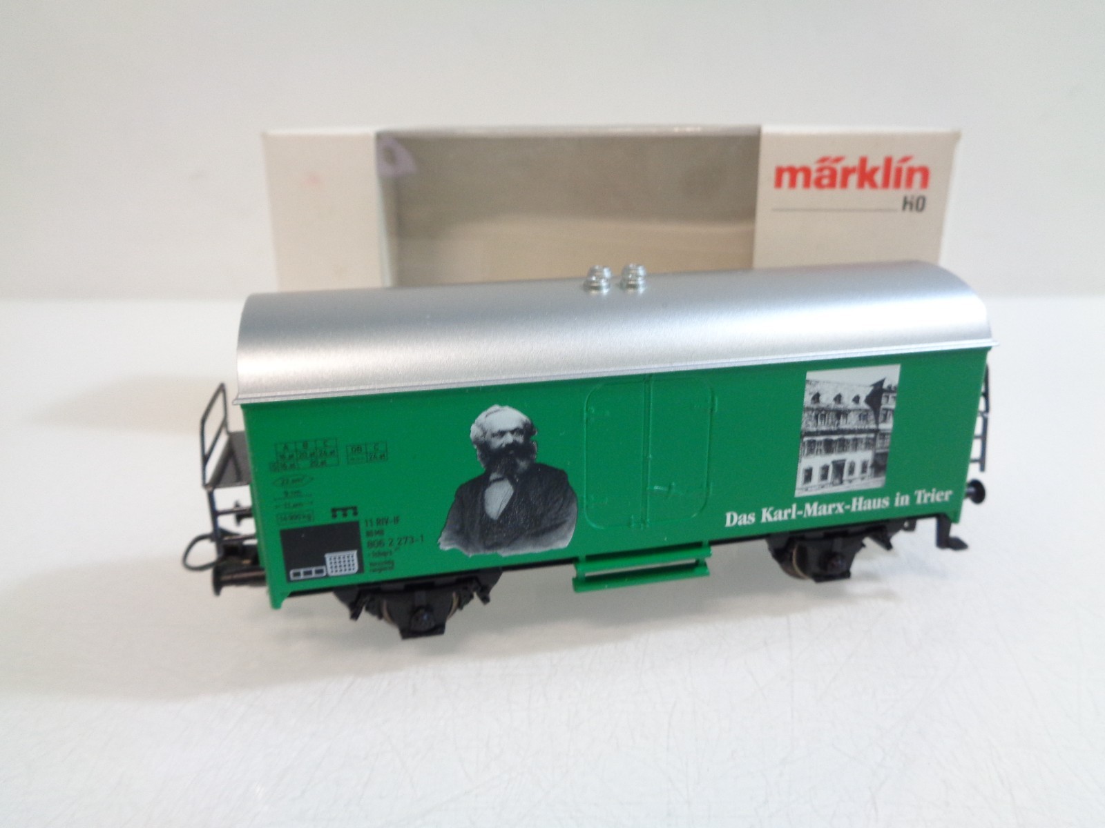 Märklin H0 SoMo gedeckter Güterwagen Das Karl Marx Haus in OVP RR5650