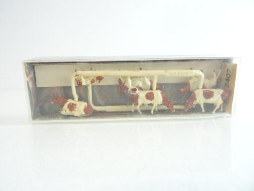 Merten H0 2407 6 Rinder weiß / braun in OVP RR1458