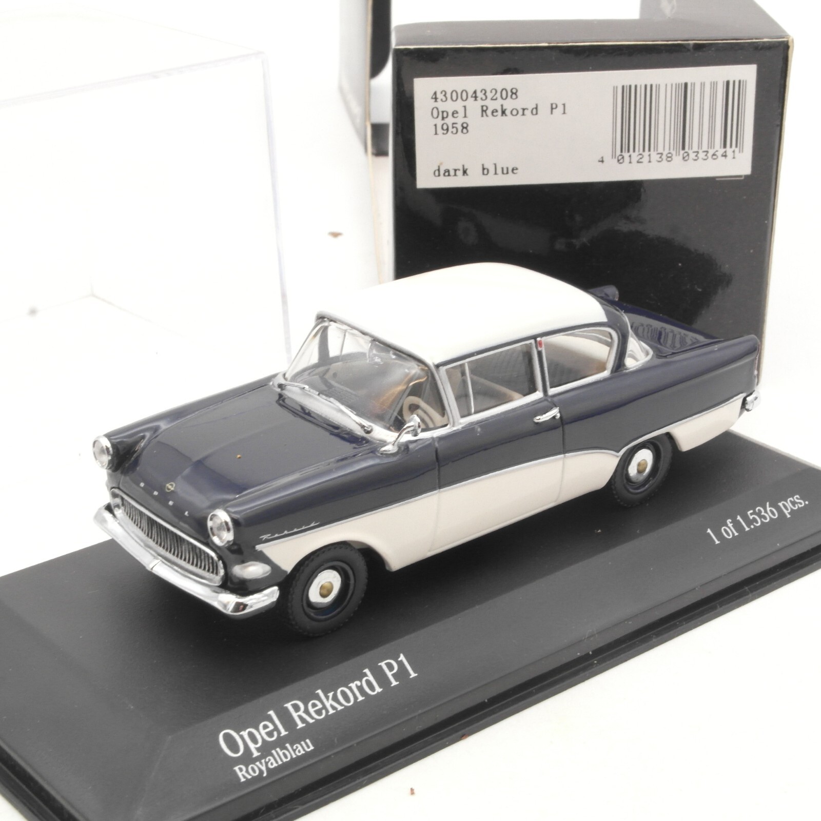 Minichamps 1:43 Opel Rekord P1 royalblau in OVP RA6397