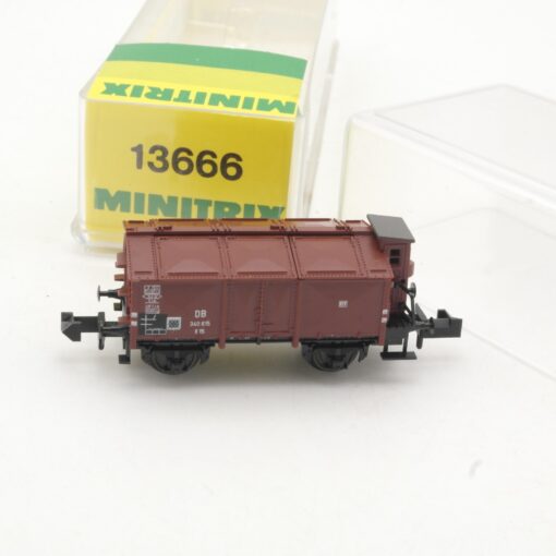 Minitrix N 13666 Klappdeckelwagen der DB in OVP RR541 – Bild 3