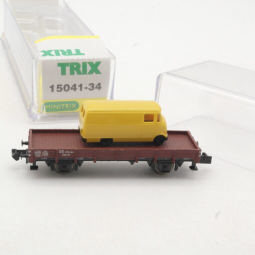 Minitrix N 15041-34 Niederbordwagen mit Mercedes L319 der DB in OVP RR539 – Bild 3