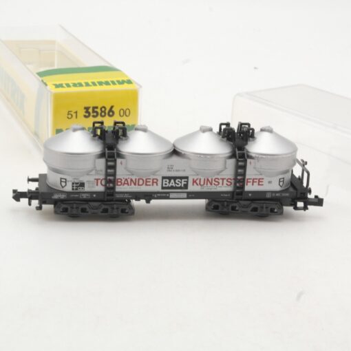 Minitrix N 3586 Silowagen BASF Tonbänder Kunststoffe in OVP RR234 – Bild 3