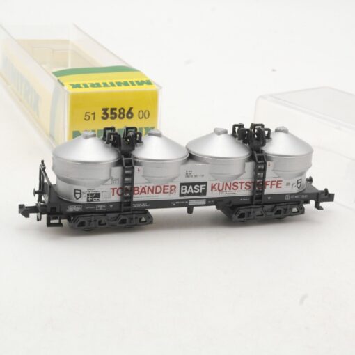 Minitrix N 3586 Silowagen BASF Tonbänder Kunststoffe in OVP RR234