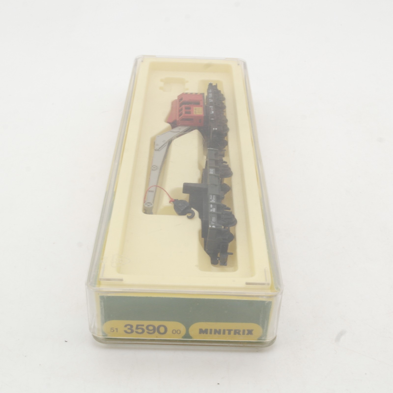 Minitrix N 3590 Kranwagen Krupp-Ardelt mit Schutzwagen in OVP RR5699 – Bild 3