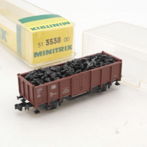 Minitrix N offener Güterwagen mit Ladung der DB in EVP QR3208