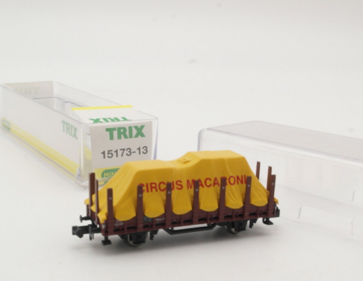 Minitrix Spur N 15173-13 Rungenwagen Circus Macaroni der DB in OVP QR6391