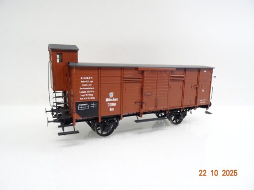 Petau Spur 0 Ged. Güterwagen G10 mit BrHs K.Bay.Sts.B. Metallmodell JL3783 o.