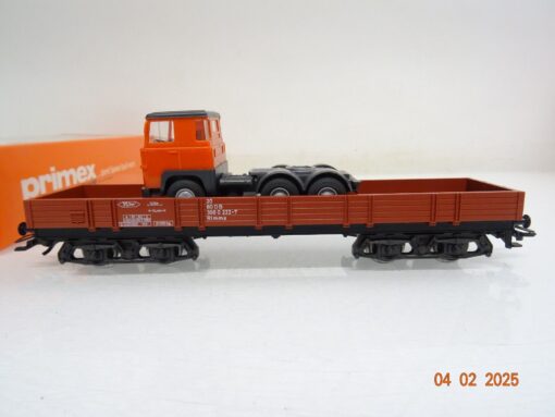 Primex Märklin H0 4537 Niederbordwagen 4-achsig mit LKW der DB in OVP PR5760 – Bild 3