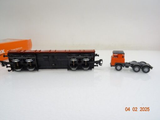 Primex Märklin H0 4537 Niederbordwagen 4-achsig mit LKW der DB in OVP PR5760 – Bild 4