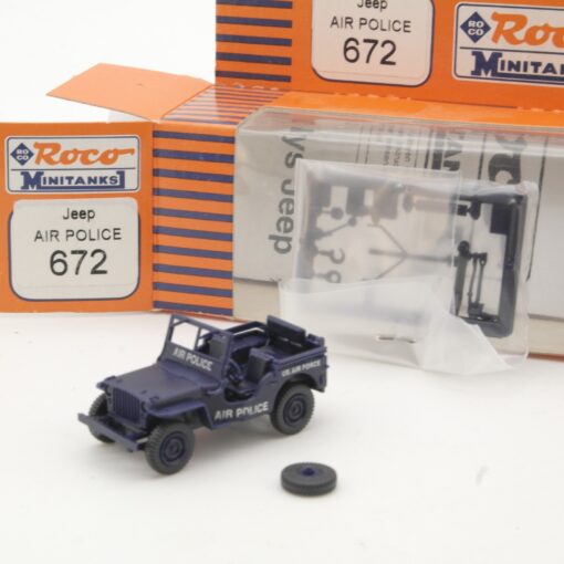 Roco Minitanks 1:87 672 Willys Jeep Air Police in OVP QR5694
