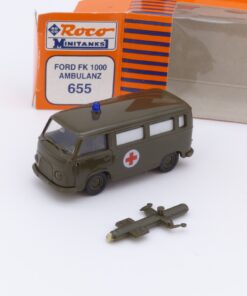 Roco Minitanks H0 1:87 Nr.: 655 Ford FK 1000 Ambulanz Bundeswehr, in OVP EX2156