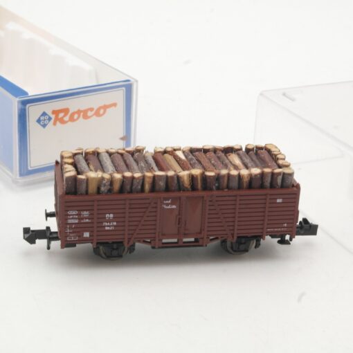 Roco N offener Güterwagen 754219 mit Ladung Holz in OVP RR453