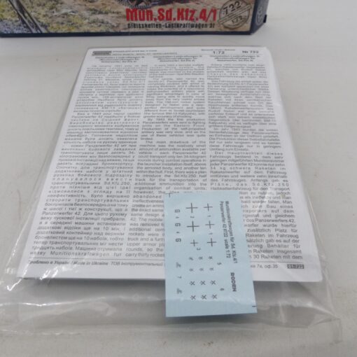 Roden 1:72 Bausatz 722 Mun.Sd.Kfz.4/1 Gleisketten-Lastkraftwagen 3t OVP EX6263 – Bild 4