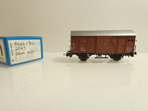Röwa H0 2043 gedeckter Güterwagen Gklm Gr.20 der DB in EVP AR3163