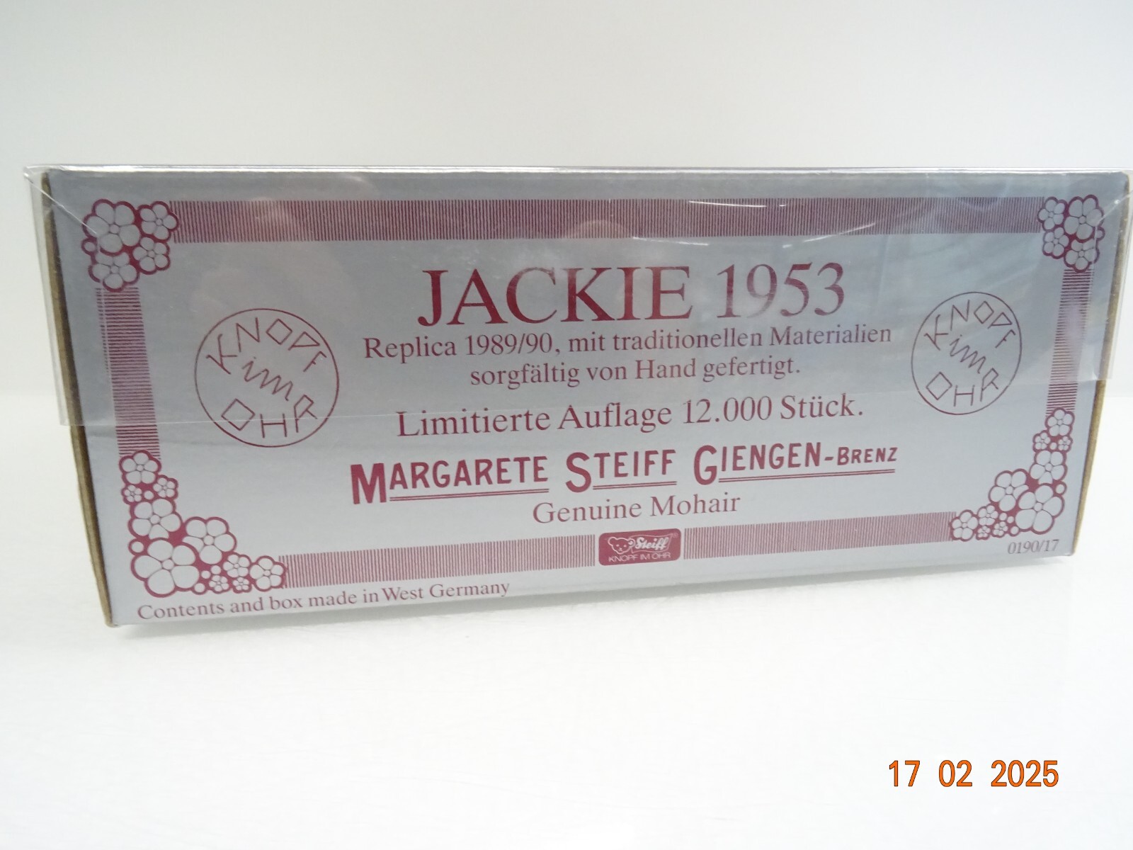 Steiff 408496 Replica Bär Jackie 1953 limitiert in OVP LE8682 – Bild 3