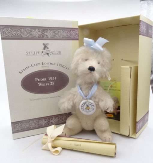 Steiff 420085 Pudel 28 cm Replica 1931 Club Edition 1996 / 1997 in OVP OR8140