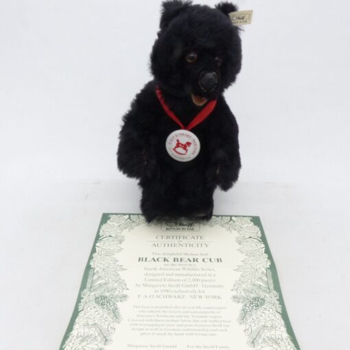 Steiff 652059 Mohair Soft Black Bear Cub 1990 ca. 26 cm Replica in OVP EX4752 – Bild 3