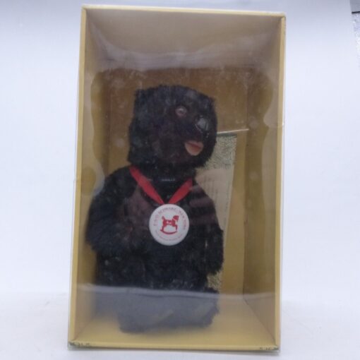 Steiff 652059 Mohair Soft Black Bear Cub 1990 ca. 26 cm Replica in OVP EX4752