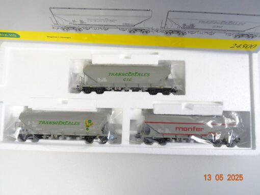 Trix H0 24500 Wagen-Set 3 Silowagen der SNCB/SNCF/FS  in OVP PR7623 – Bild 3