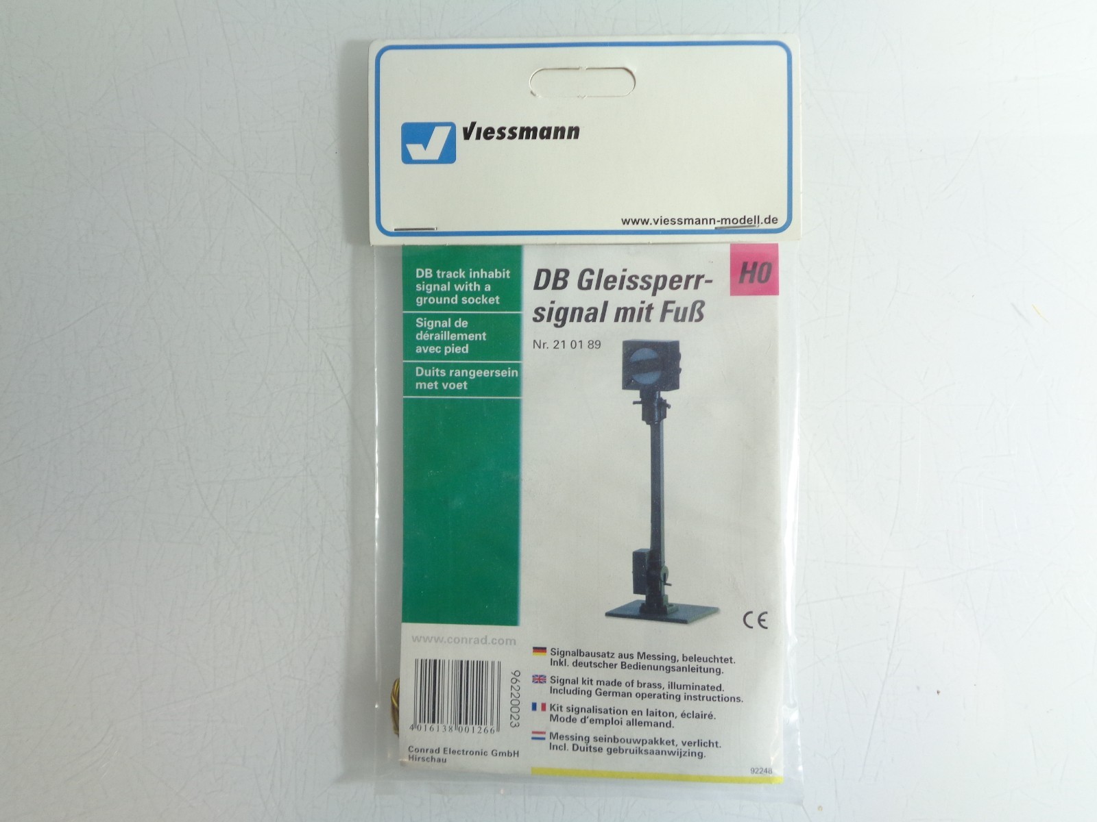Viessmann H0 210189 DB Gleissperrsignal mit Fuß in OVP PK1863