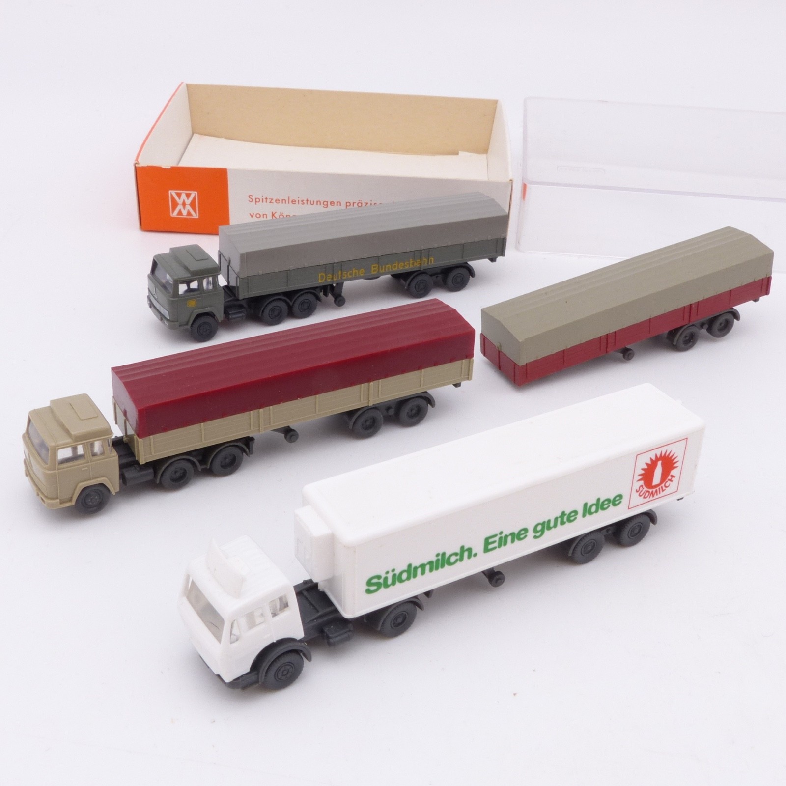 Wiking 1:160 Spur N Fahrzeug-Set Konvolut mit 1 Auflieger + 3 LKW in EVP EX8238