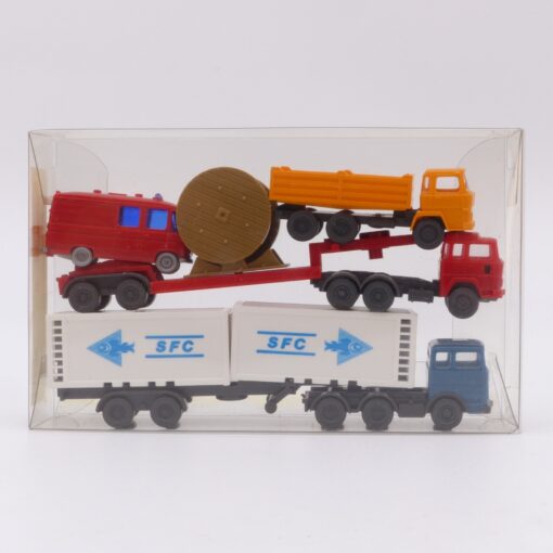 Wiking 1:160 Spur N Fahrzeug-Set mit 1 Kastenw. und 3 LKW Modellen in EVP EX6771 – Bild 4
