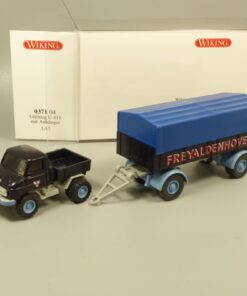 Wiking 1:87 037104 Unimog U 411 mit Anhänger Freyaldenhoven in OVP EX7144
