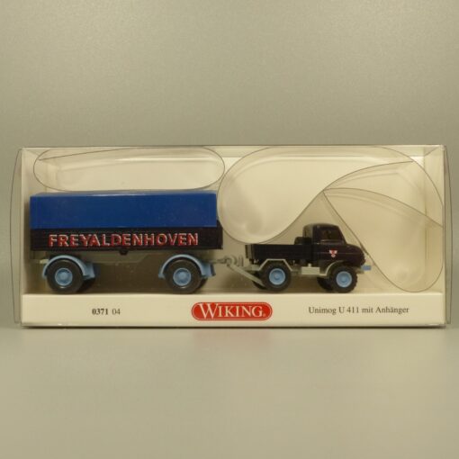 Wiking 1:87 037104 Unimog U 411 mit Anhänger Freyaldenhoven in OVP EX7144 – Bild 4