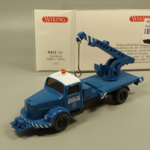 Wiking 1:87 042101 MB L 3500 Autokran Mercedes Benz Service in OVP EX7169