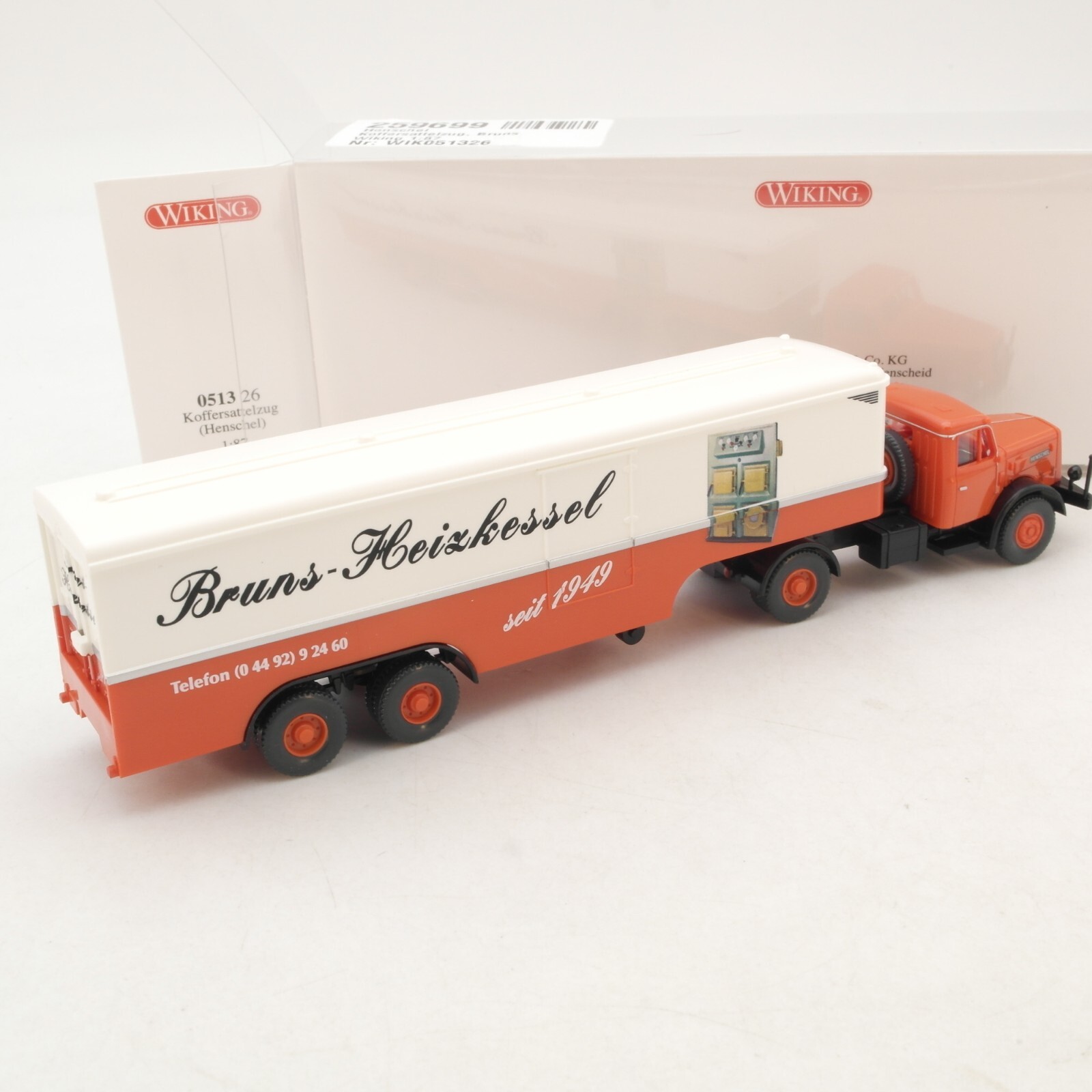 Wiking 1:87 0513 26 Henschel Sattelzug Bruns Heizkessel neuwertig in OVP RG8108 – Bild 3