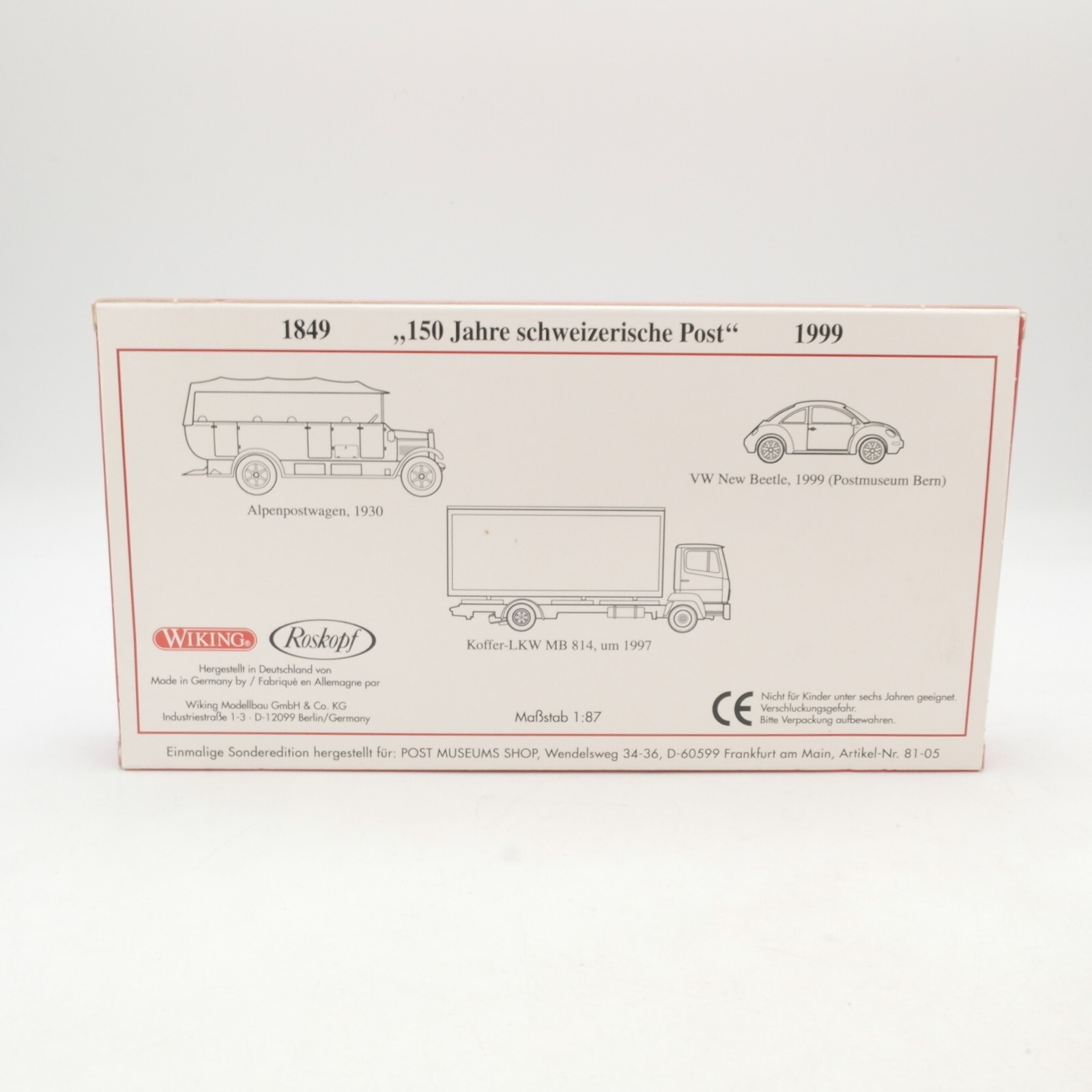 Wiking 1:87 PMS 81-05 Set 150 Jahre Schweizerische Post neuwertig in OVP RG8608 – Bild 3