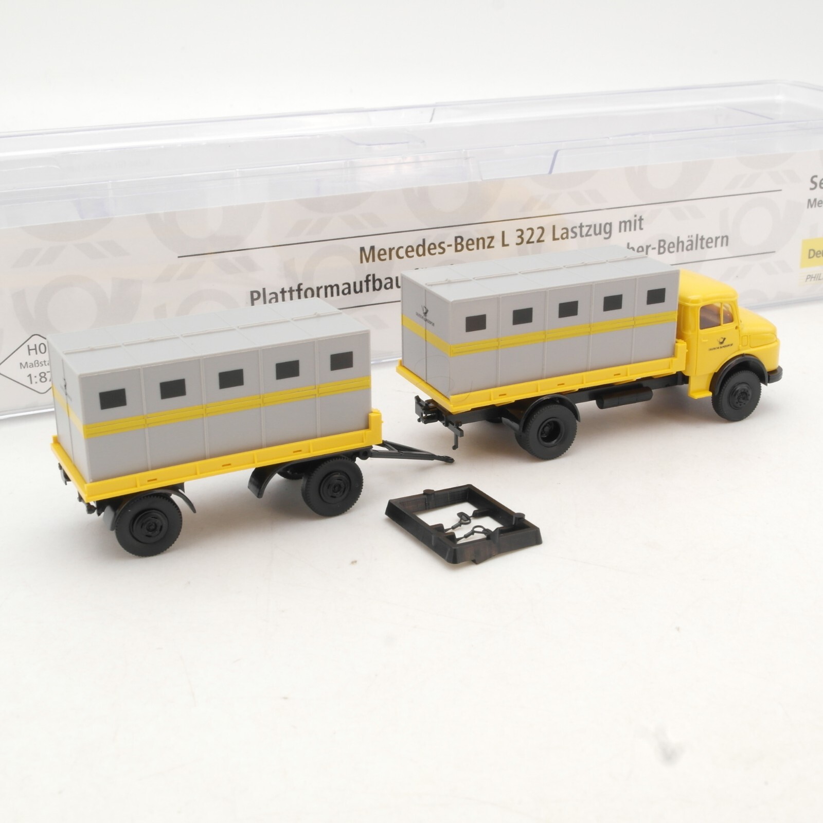 Brekina 1:87 010546 Mercedes Benz L 322 Hängerzug in OVP QR679 – Bild 3