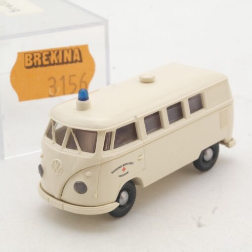 Brekina 1:87 3156 VW T1 Bulli Scheibenwagen DRK Präsidium in OVP QR3121