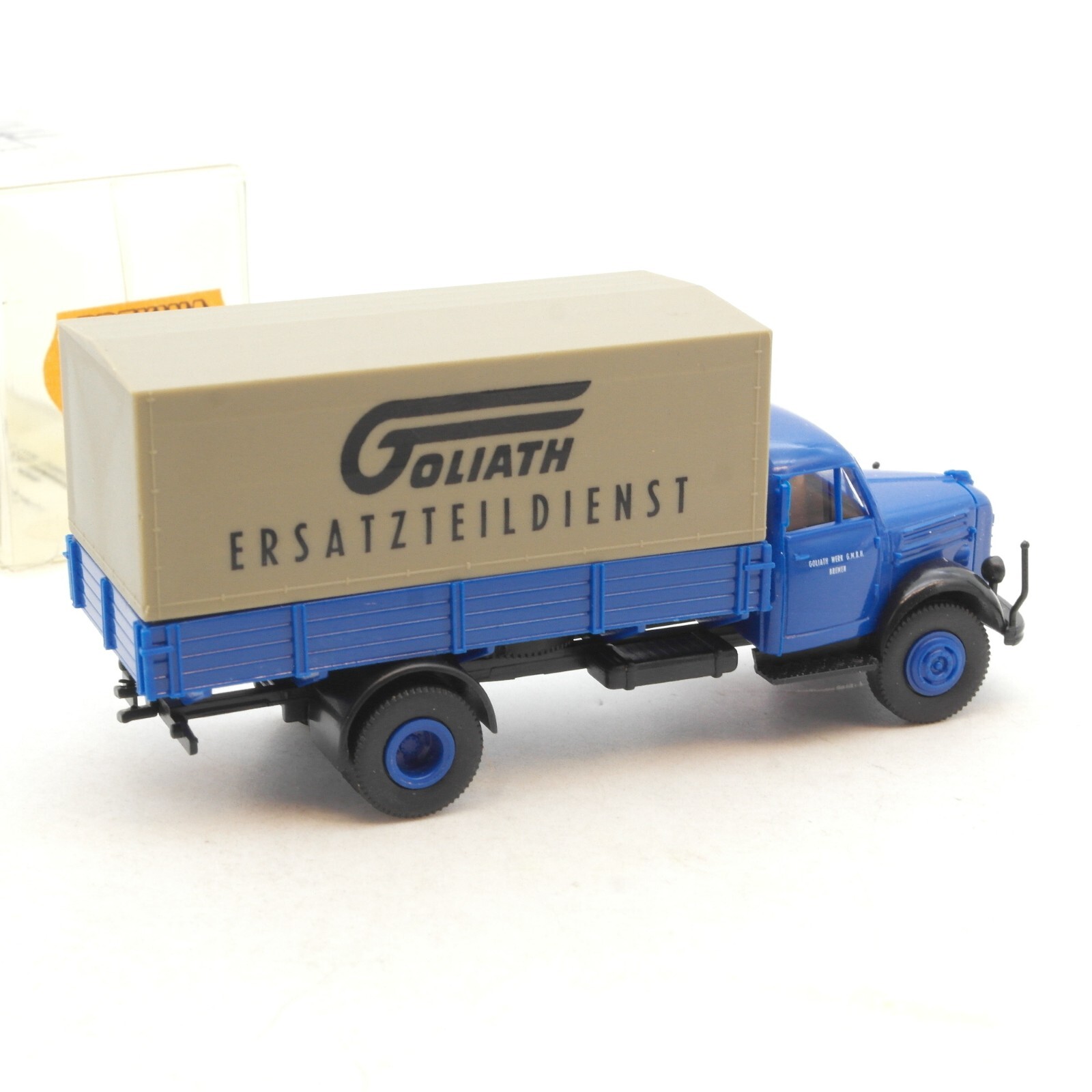 Brekina 1:87 43001 Borgward 4500 Pritsche Goliath Ersatzteildienst in OVP RG427 – Bild 3